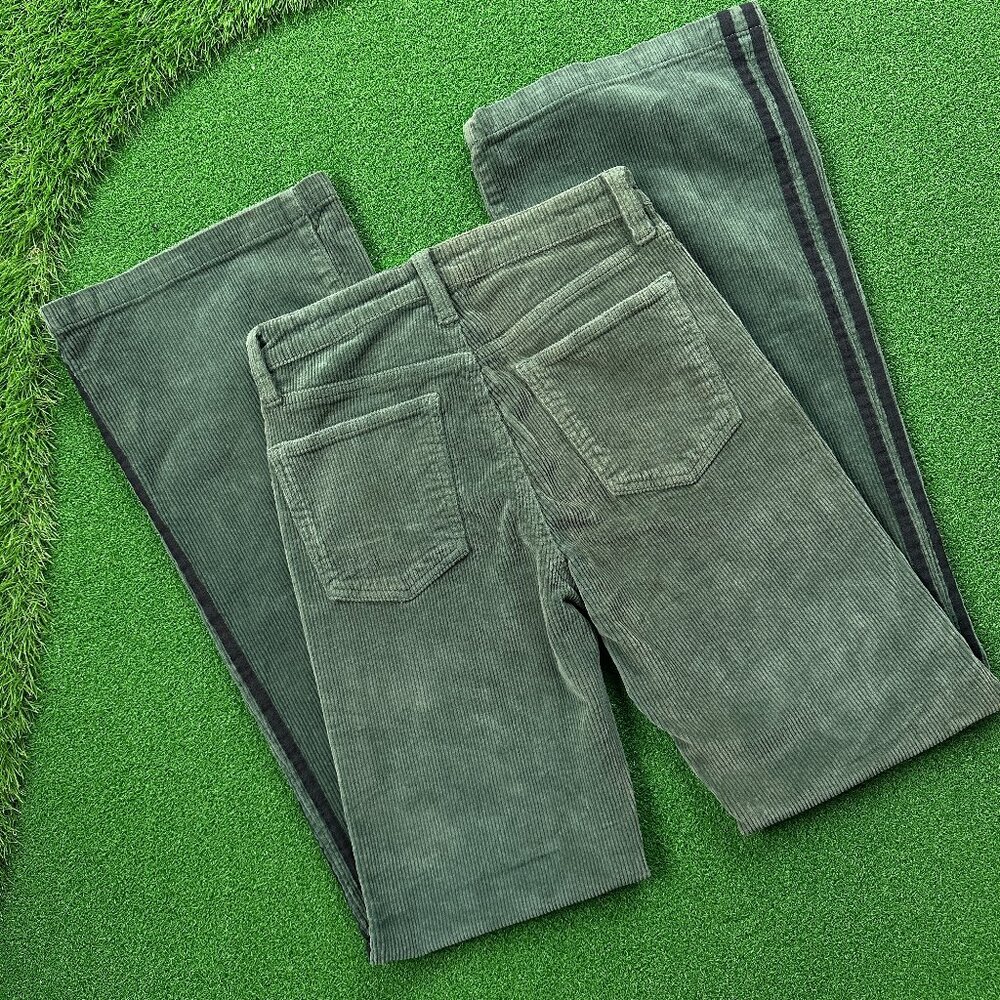 Joe's Jeans The Molly High Waist Flare Corduroy Striped Green Pants - 4 - Picture 7 of 7